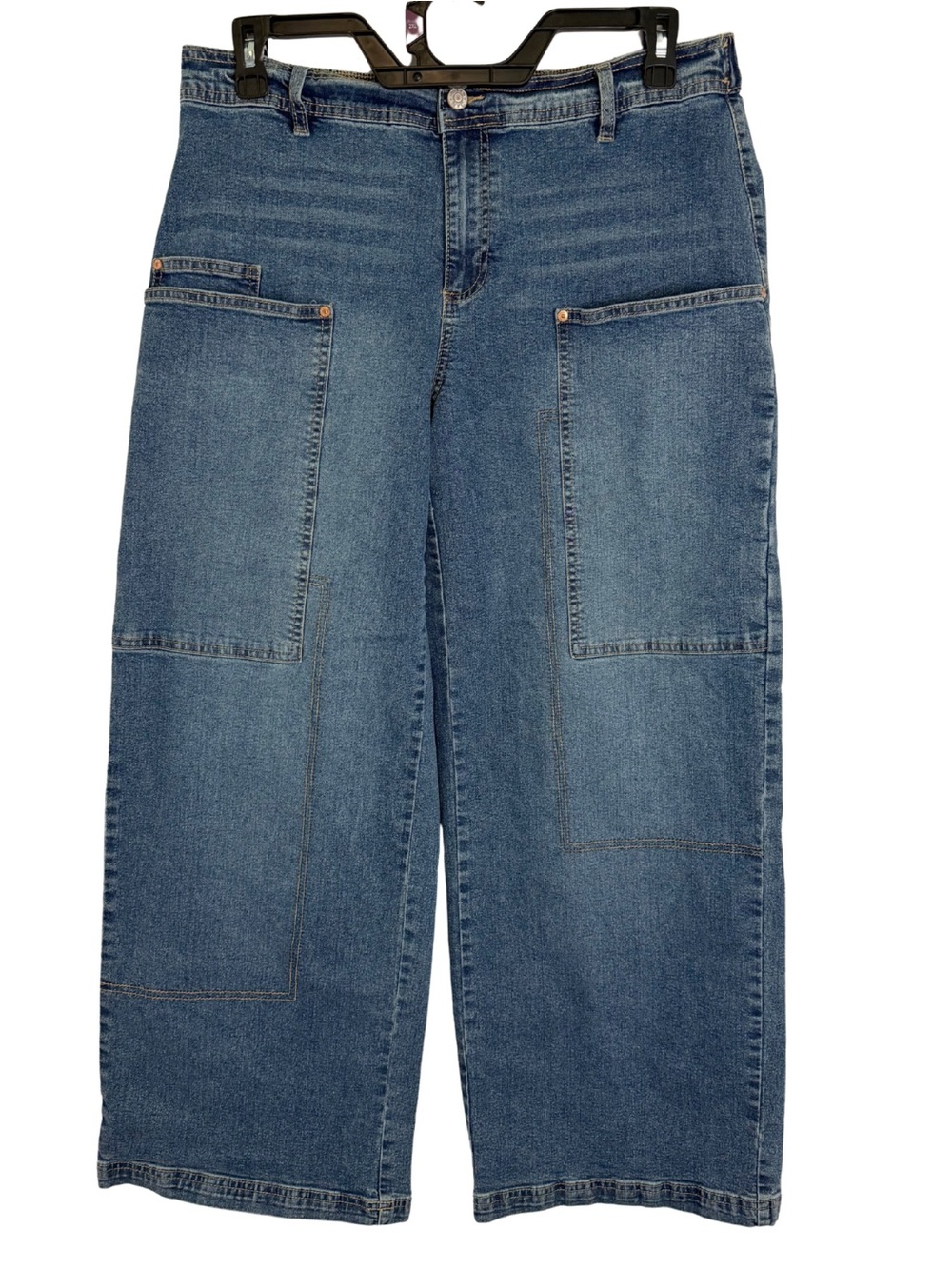 Madden NYC Blue Wide Leg Denim Jeans Size Large